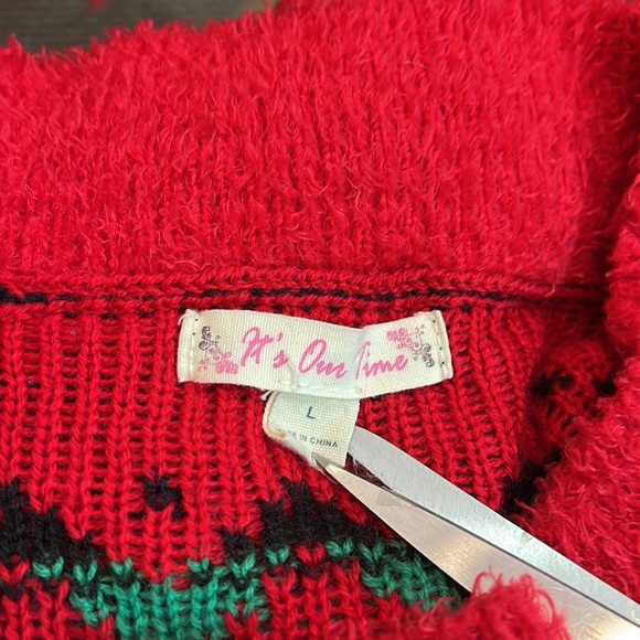 "Oh What Fun" Christmas sweater dress, large, sequins - Picture 4 of 4